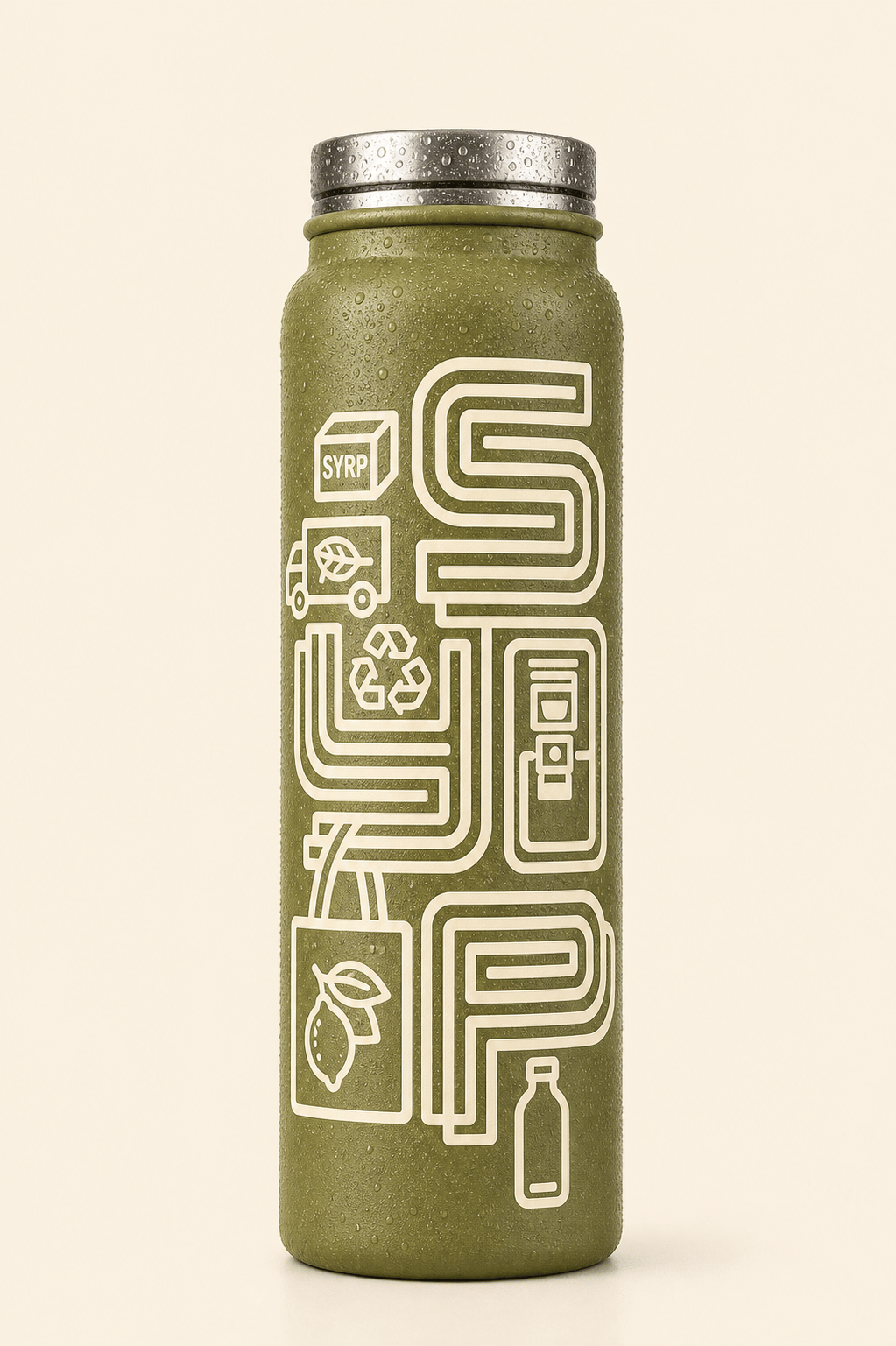 A full illustrated reusable SYP flask.